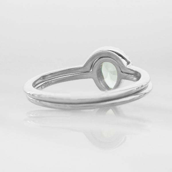 グリーンクリソベリル/キュービックジルコニア K10リング(クレサンベール/ペアシェイプ/モンプレジール/3Way)《WRGV3994》