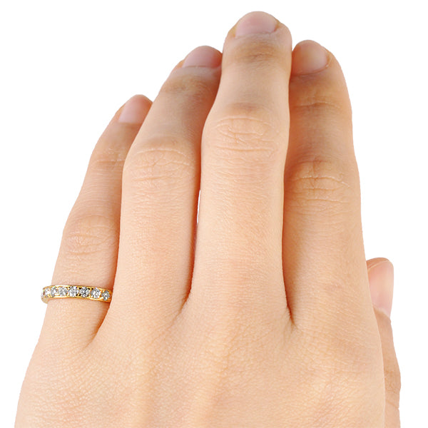 ダイヤモンド K18リング(計0.5カラット/ピンキーリング/ハーフエタニティ/4月誕生石)《B03D3139》