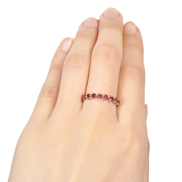 パパラチアサファイア K18リング(クレサンベール/ハートモチーフ/9月誕生石)《BRGP7618》