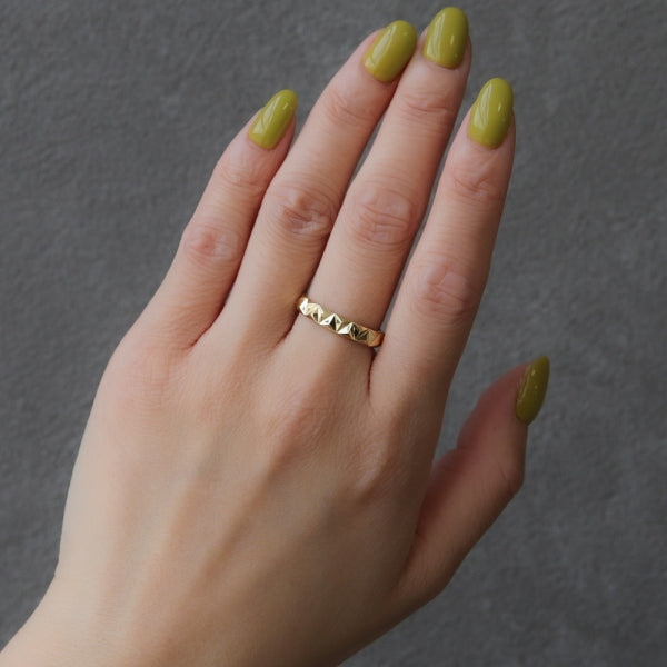 K18リング(サンカク/カットリング/S/Mサイズ/ユニセックス)《ORGY1816》