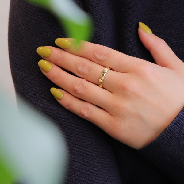 K18リング(サンカク/カットリング/S/Mサイズ/ユニセックス)《ORGY1816》