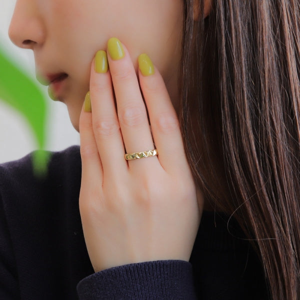 K18リング(サンカク/カットリング/S/Mサイズ/ユニセックス)《ORGY1816》