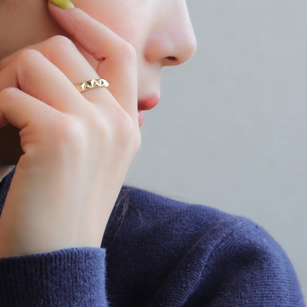 K18リング(サンカク/カットリング/S/Mサイズ/ユニセックス)《ORGY1816》