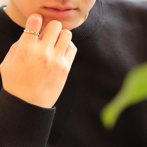 K18リング(サンカク/カットリング/M/Lサイズ/ユニセックス)《ORGY1817》