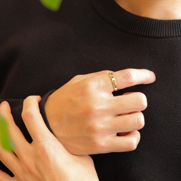 K18リング(サンカク/カットリング/M/Lサイズ/ユニセックス)《ORGY1817》