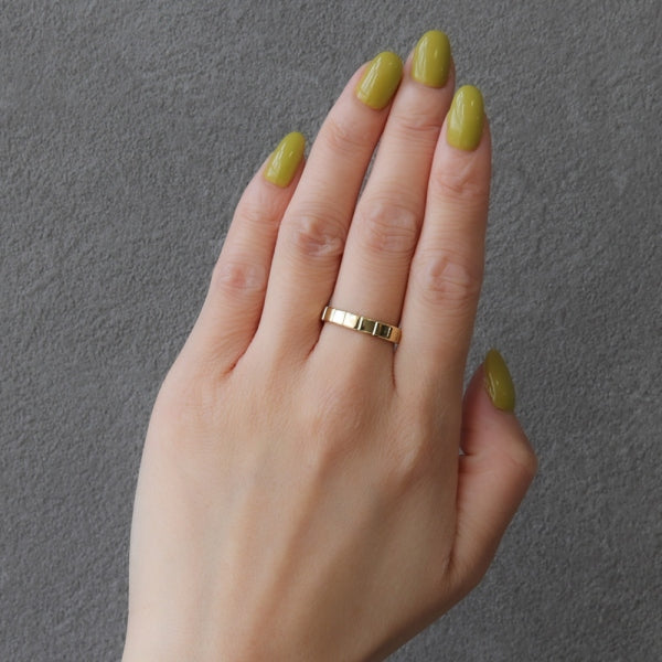 K18リング(シカク/カットリング/S/Mサイズ/ユニセックス)《ORGY1820》