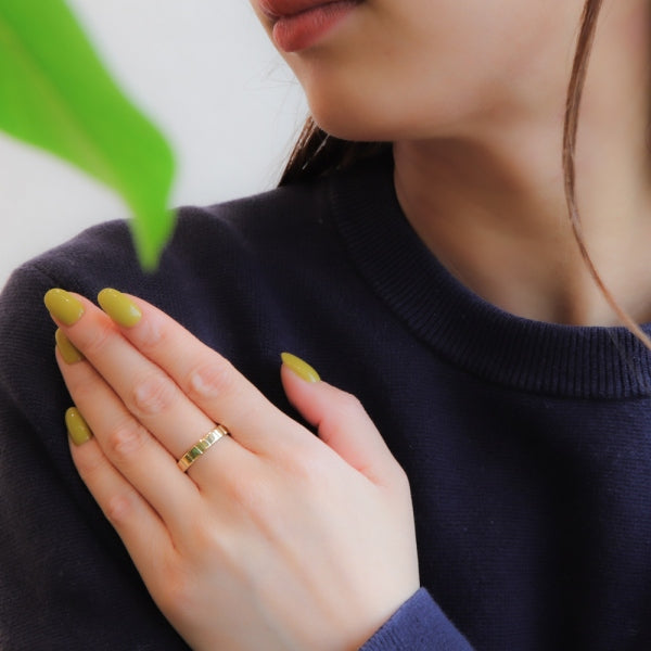 K18リング(シカク/カットリング/S/Mサイズ/ユニセックス)《ORGY1820》