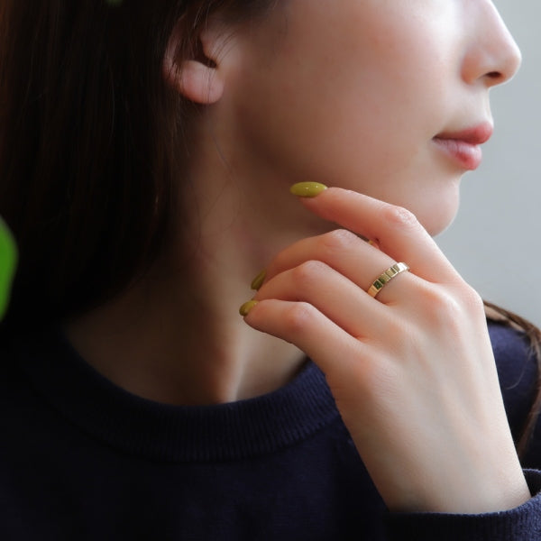 K18リング(シカク/カットリング/S/Mサイズ/ユニセックス)《ORGY1820》