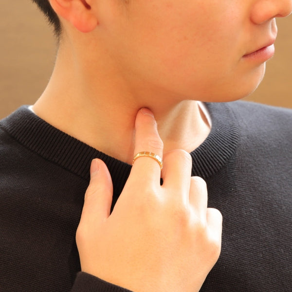 K18リング(シカク/カットリング/M/Lサイズ/ユニセックス)《ORGY1821》