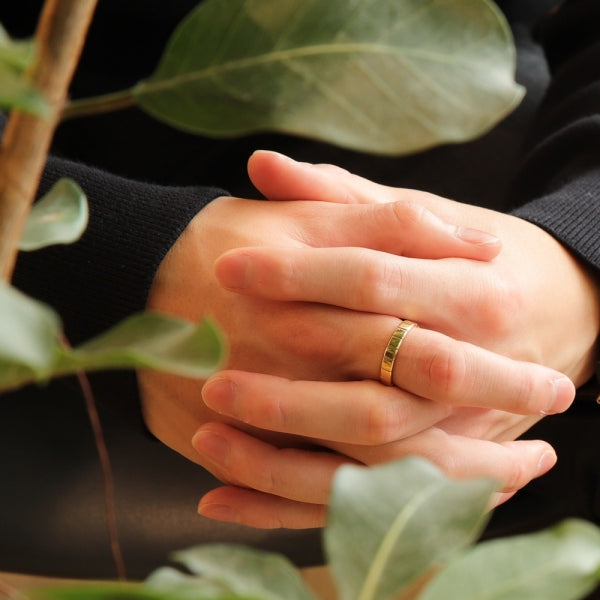 K18リング(シカク/カットリング/M/Lサイズ/ユニセックス)《ORGY1821》