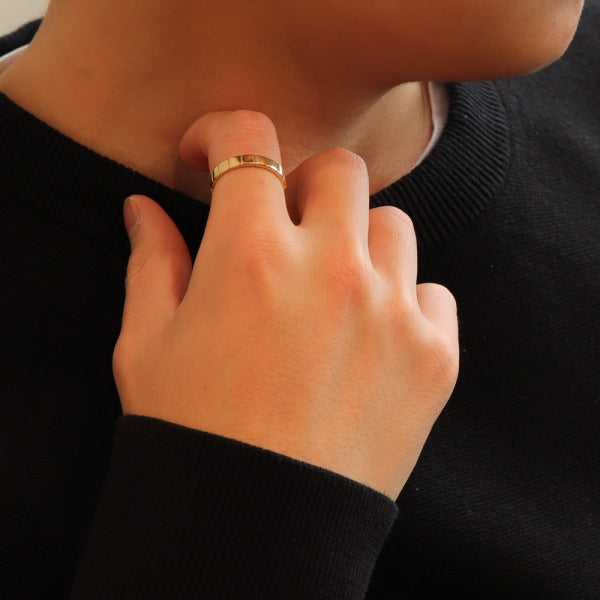 K18リング(シカク/カットリング/M/Lサイズ/ユニセックス)《ORGY1821》