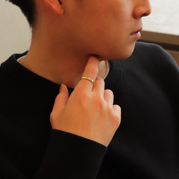 K18リング(シカク/カットリング/M/Lサイズ/ユニセックス)《ORGY1821》