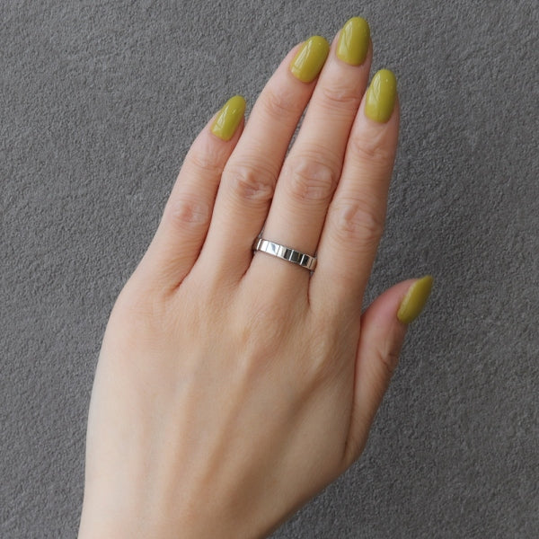 プラチナリング(シカク/カットリング/S/Mサイズ/ユニセックス)《ORGY1822》