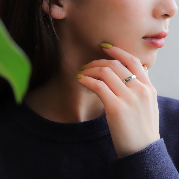 プラチナリング(シカク/カットリング/S/Mサイズ/ユニセックス)《ORGY1822》