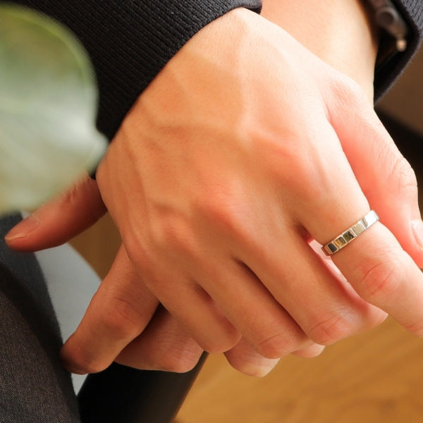 プラチナリング(シカク/カットリング/M/Lサイズ/ユニセックス)《ORGY1823》