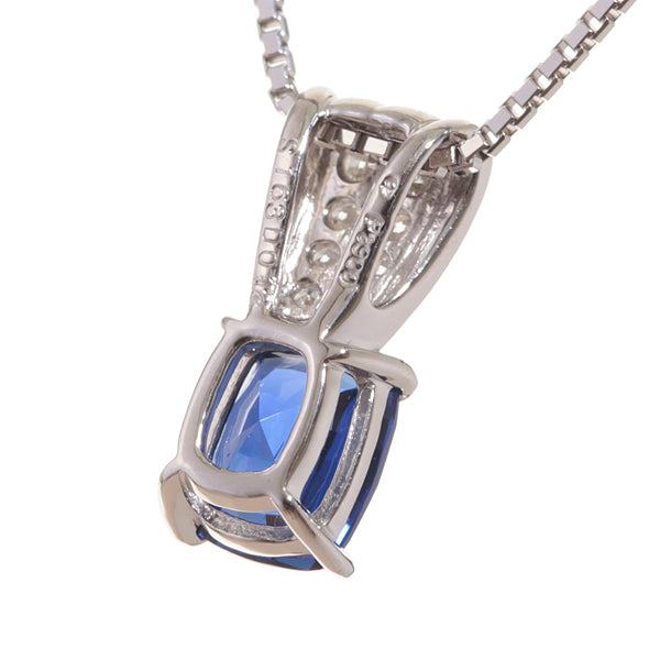 ブルーサファイア/ダイヤモンド プラチナネックレス(クレサンベール/9月誕生石)《BPDS7494》