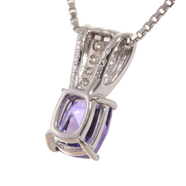 バイオレットサファイア/ダイヤモンド プラチナネックレス(クレサンベール/9月誕生石)《WPDS3147》