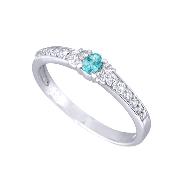 トルマリン/ダイヤモンド プラチナリング(ネオンブルー/ライン/10月誕生石)《WRGN2935》