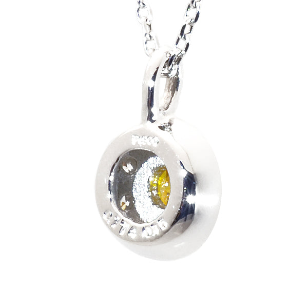 オレンジダイヤモンド/ダイヤモンド プラチナネックレス(0.2カラット/Fancy Vivid Yellow Orange/VS2/取り巻き/4月誕生石/グレーディングレポート付き)《JPDD1570》