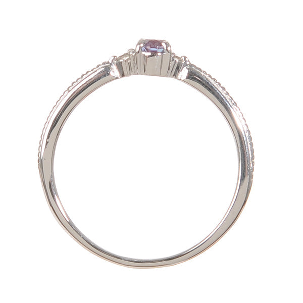 アレキサンドライト/ダイヤモンド K18リング(クレサンベール/ミル打ち/アンティーク風/6月誕生石)《BRGA7620》