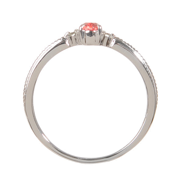 パパラチアサファイア/ダイヤモンド K18リング(クレサンベール/ミル打ち/アンティーク風/9月誕生石)《BRGP7620》