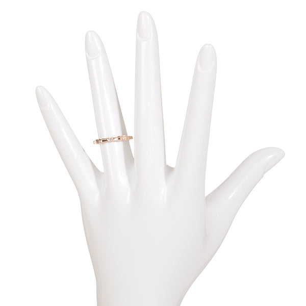 ダイヤモンド K18リング(リボンモチーフ/4月誕生石)《BRGD7623》