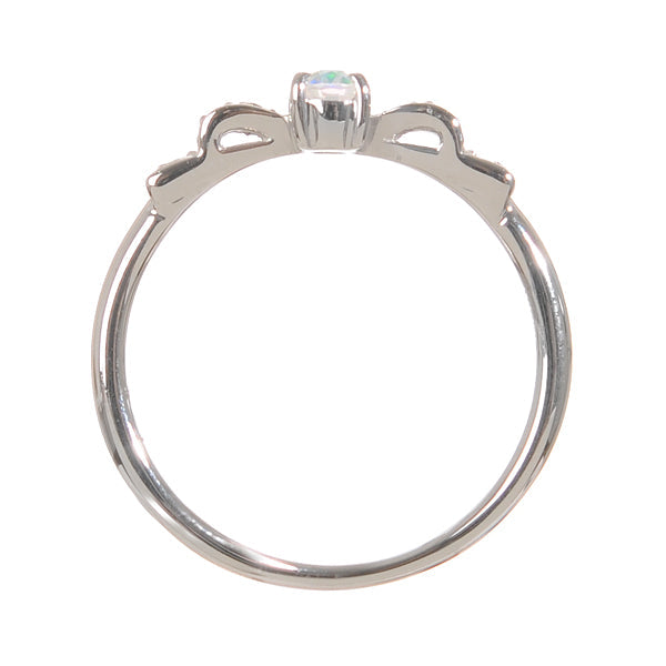 ウォーターオパール/ダイヤモンド K18リング(クレサンベール/リボンモチーフ/10月誕生石)《BRGW7625》