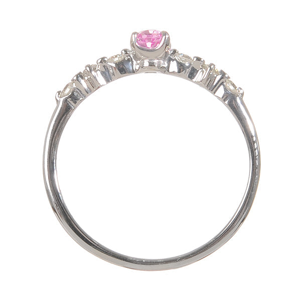 ピンクサファイア/ダイヤモンド K18リング(クレサンベール/オーバル/9月誕生石)《BRGM7619》