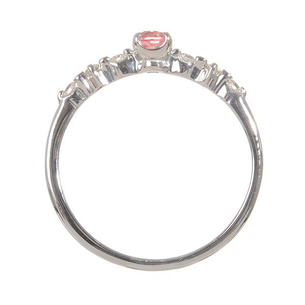 パパラチアサファイア/ダイヤモンド K18リング(クレサンベール/オーバル/9月誕生石)《BRGP7619》