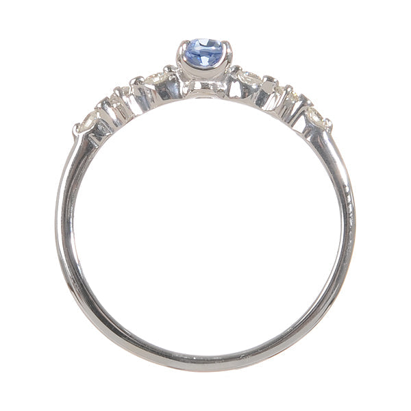 ライトブルーサファイア/ダイヤモンド K18リング(クレサンベール/オーバル/9月誕生石)《BRGC7619》