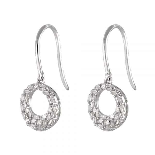 ダイヤモンド プラチナピアス(計0.3カラット/テーパーバケット/パヴェ/フック/サークル/4月誕生石)《WEPD3523》