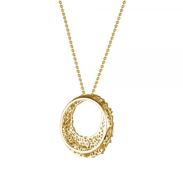 ダイヤモンド K18ネックレス(計0.55カラット/テーパーバケット/パヴェ/サークル/4月誕生石)《WPDD3515》