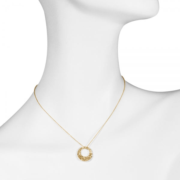 ダイヤモンド K18ネックレス(計0.55カラット/テーパーバケット/パヴェ/サークル/4月誕生石)《WPDD3515》