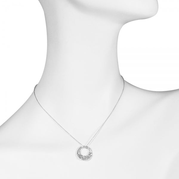 ダイヤモンド プラチナネックレス(計0.55カラット/テーパーバケット/パヴェ/サークル/4月誕生石)《WPDD3514》