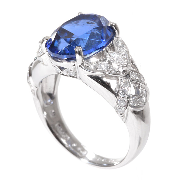 ブルーサファイア/ダイヤモンド プラチナリング(クレサンベール/35周年/9月誕生石)《BRGS6930》