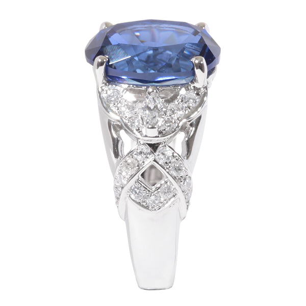 ブルーサファイア/ダイヤモンド プラチナリング(クレサンベール/35周年/9月誕生石)《BRGS6930》