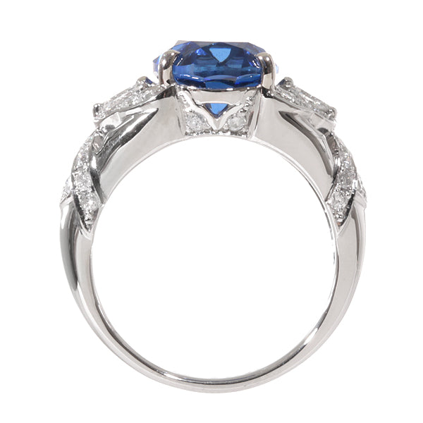 ブルーサファイア/ダイヤモンド プラチナリング(クレサンベール/35周年/9月誕生石)《BRGS6930》