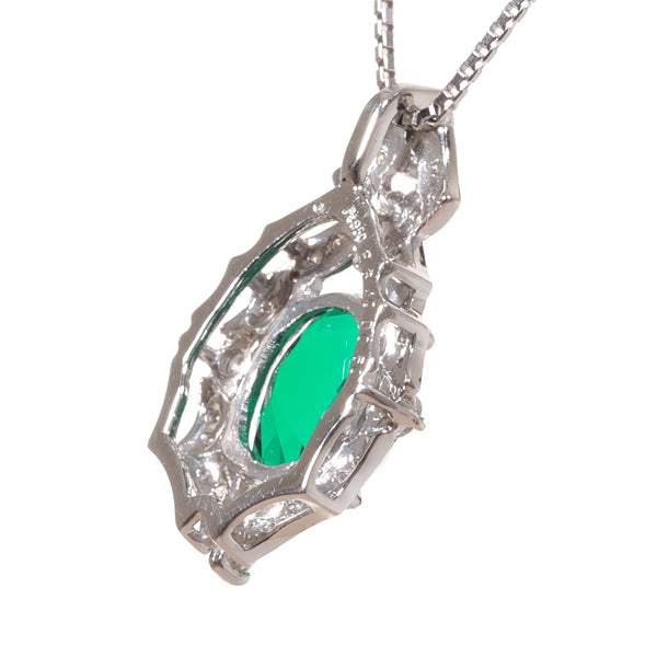 エメラルド/ダイヤモンド プラチナネックレス(クレサンベール/35周年/5月誕生石)《BPDE6931》