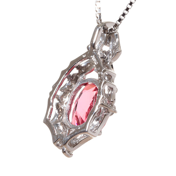 パパラチアサファイア/ダイヤモンド プラチナネックレス(クレサンベール/35周年/9月誕生石)《BPDP6931》