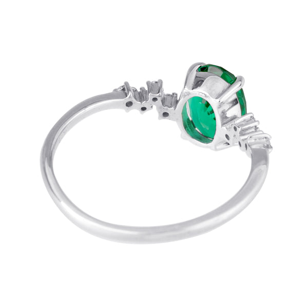 エメラルド/ダイヤモンド K18リング(クレサンベール/オーバル/5月誕生石)《WRGE3138》