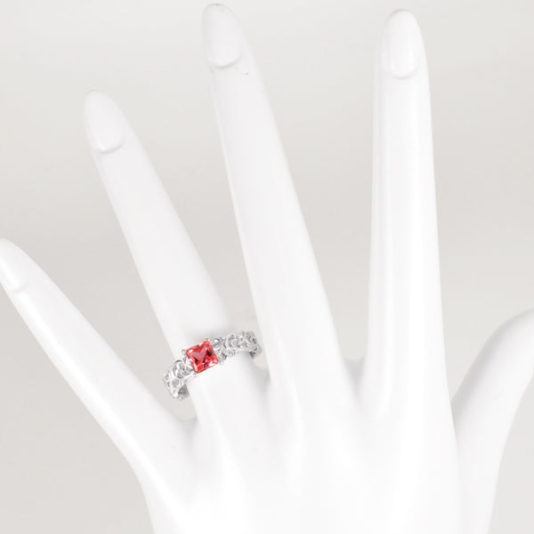 パパラチアサファイア K18リング(クレサンベール/プリンセス/アンティーク風/9月誕生石)《WRGP2948》