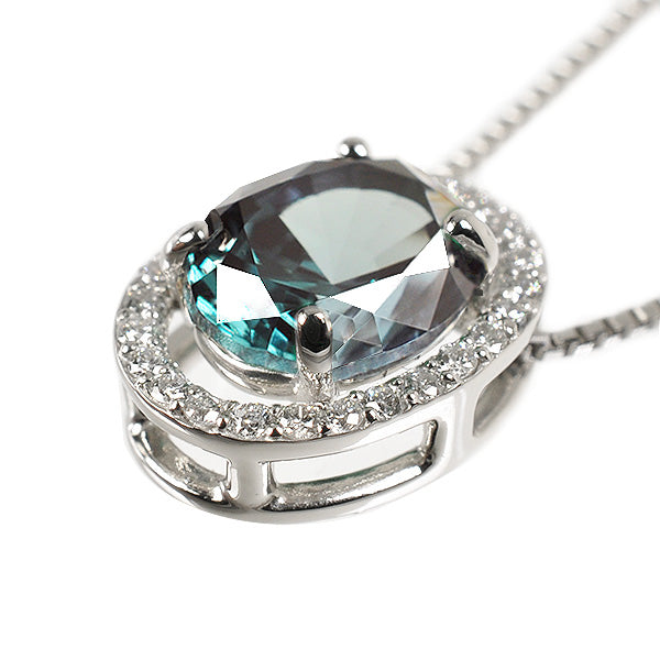 アレキサンドライト/ダイヤモンド プラチナネックレス(クレサンベール/6月誕生石)《WPDA1001》