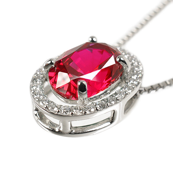 ルビー/ダイヤモンド プラチナネックレス(クレサンベール/7月誕生石)《WPDR1001》