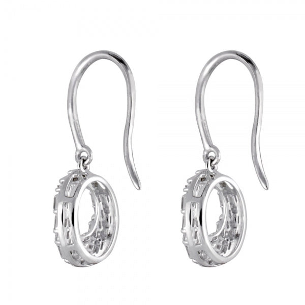 ダイヤモンド プラチナピアス(計0.3カラット/テーパーバケット/パヴェ/フック/サークル/4月誕生石)《WEPD3523》