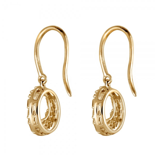 ダイヤモンド K18ピアス(計0.24カラット/テーパーバケット/パヴェ/フック/サークル/4月誕生石)《WEPD3524》