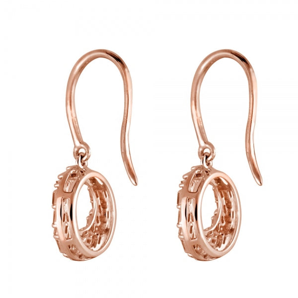 ダイヤモンド K18ピアス(計0.24カラット/テーパーバケット/パヴェ/フック/サークル/4月誕生石)《WEPD3525》