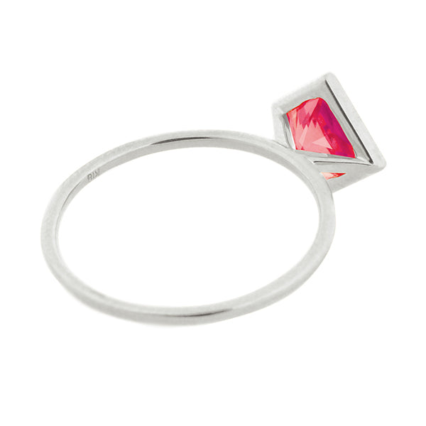 パパラチアサファイア プラチナリング(クレサンベール/1カラットUP/プリンセス/フクリン/9月誕生石)《WRGP3593》