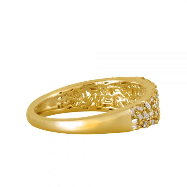 ダイヤモンド K18リング(計0.35カラット/テーパーバケット/パヴェ/4月誕生石)《WRGD3518》