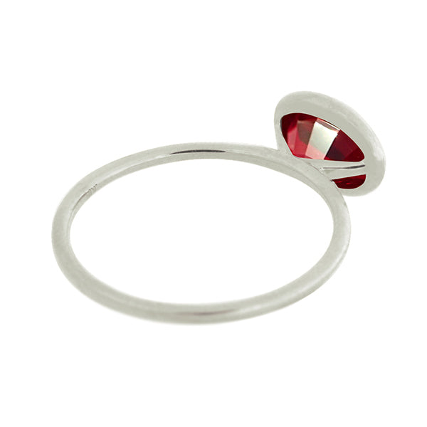 ルビー プラチナリング(クレサンベール/1カラットUP/オーバル/フクリン/7月誕生石)《WRGR3592》