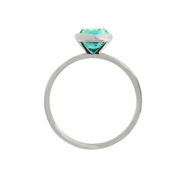 グリーンクリソベリル プラチナリング(クレサンベール/1カラットUP/ペアシェイプ/フクリン)《WRGV3591》